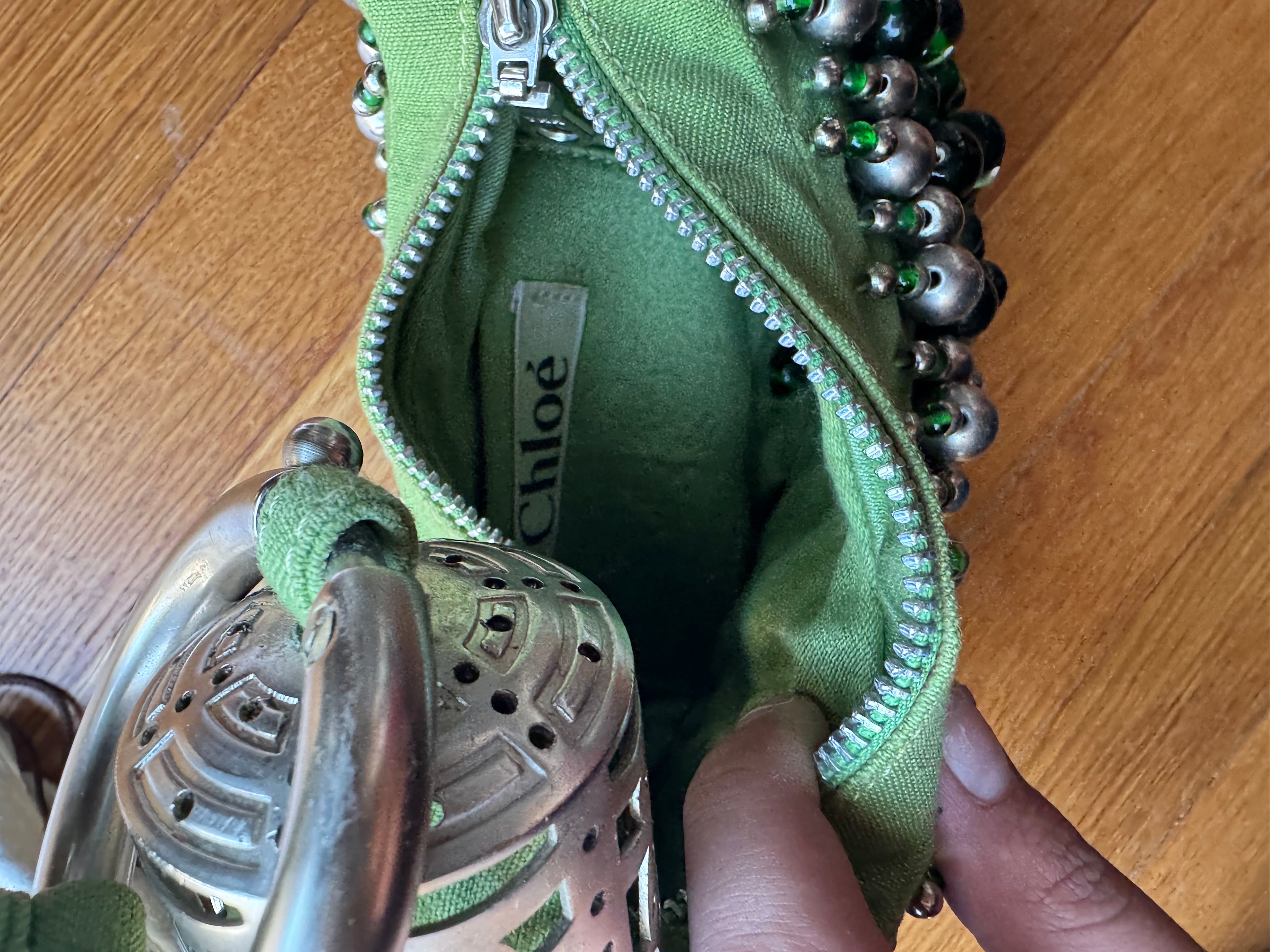 Chloé Green Beaded Bracelet Bag (2002) Limited Edition