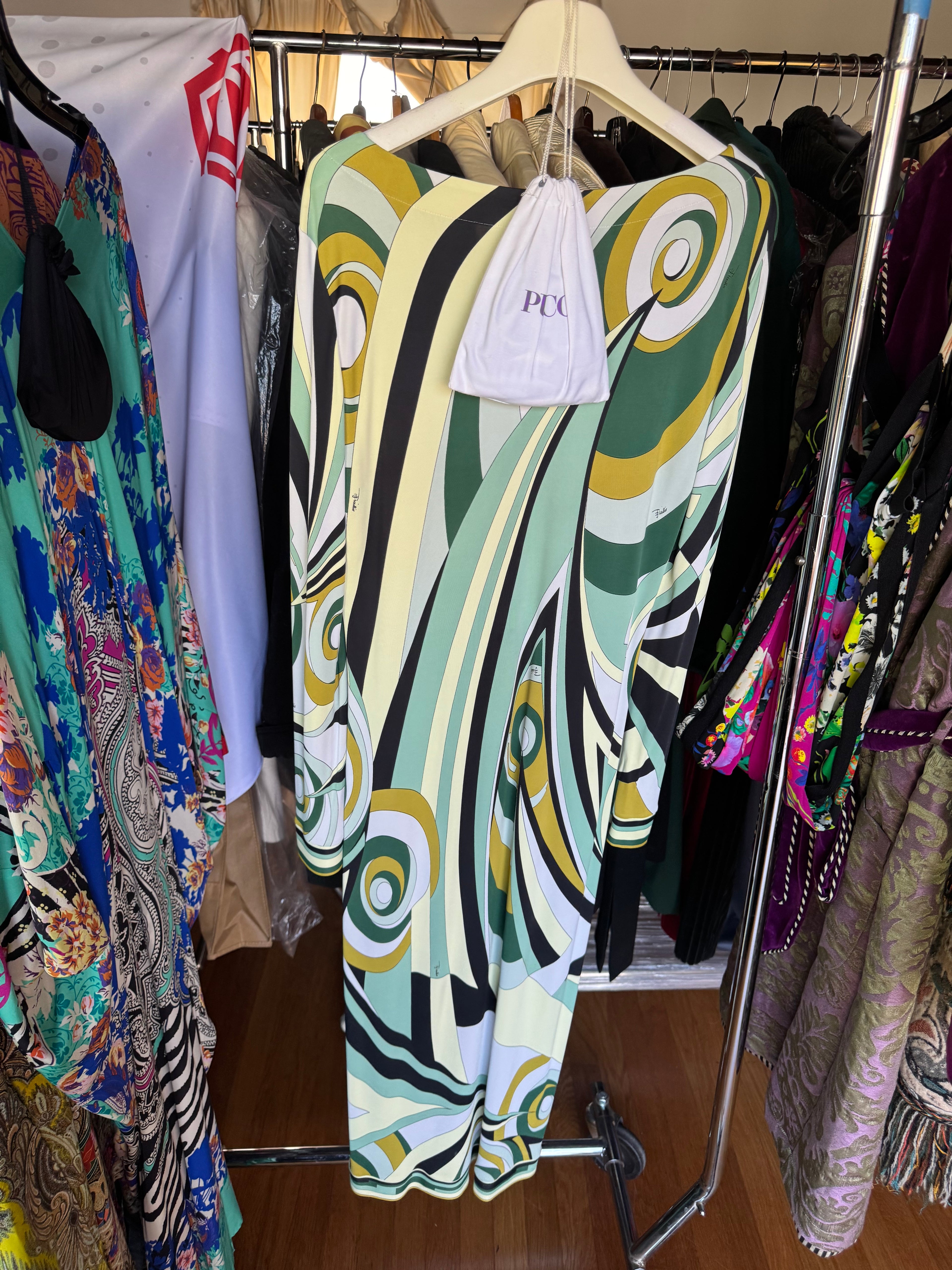 Emilio Pucci Long Sleeve Tie Maxi