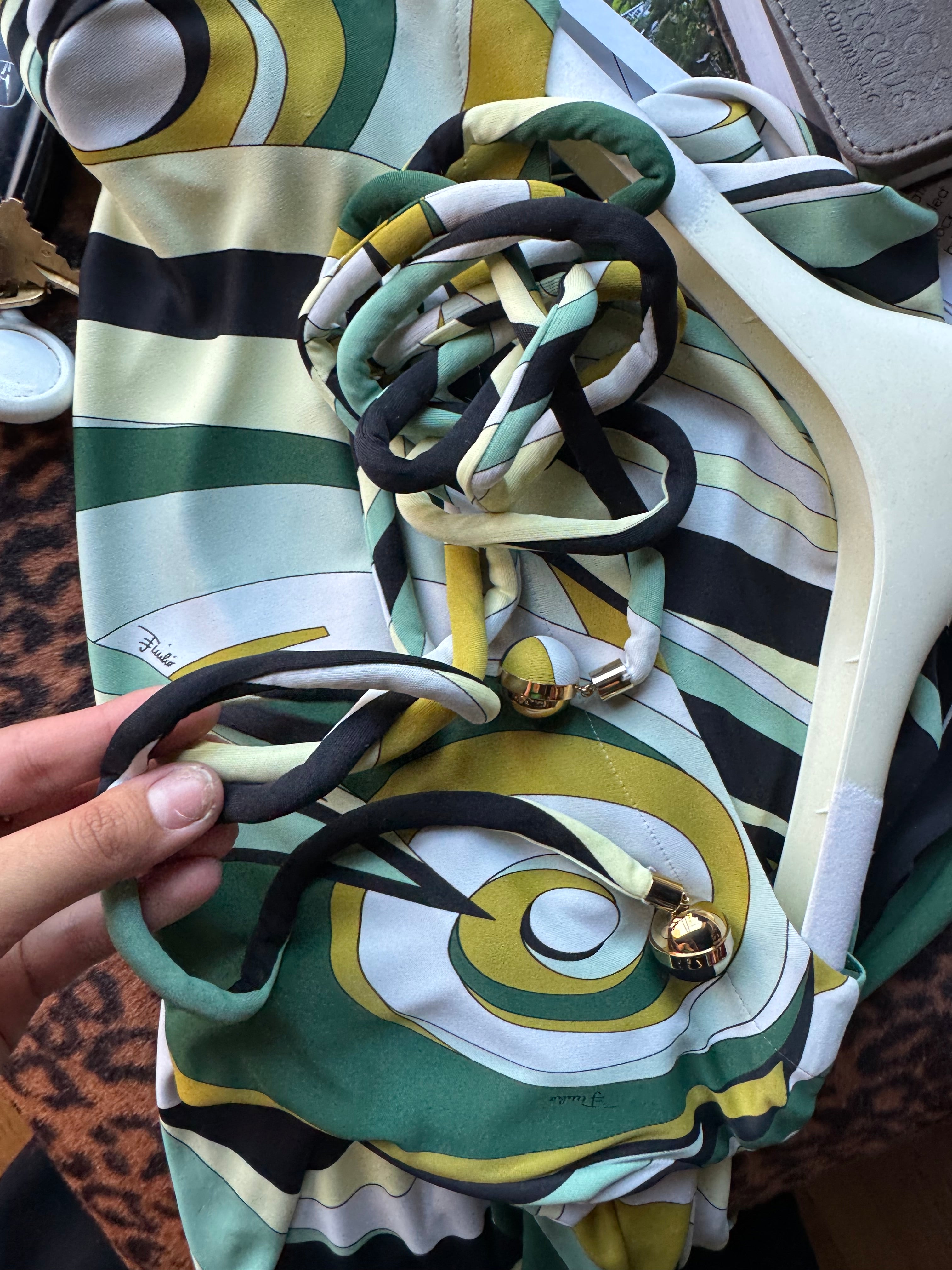 Emilio Pucci Long Sleeve Tie Maxi