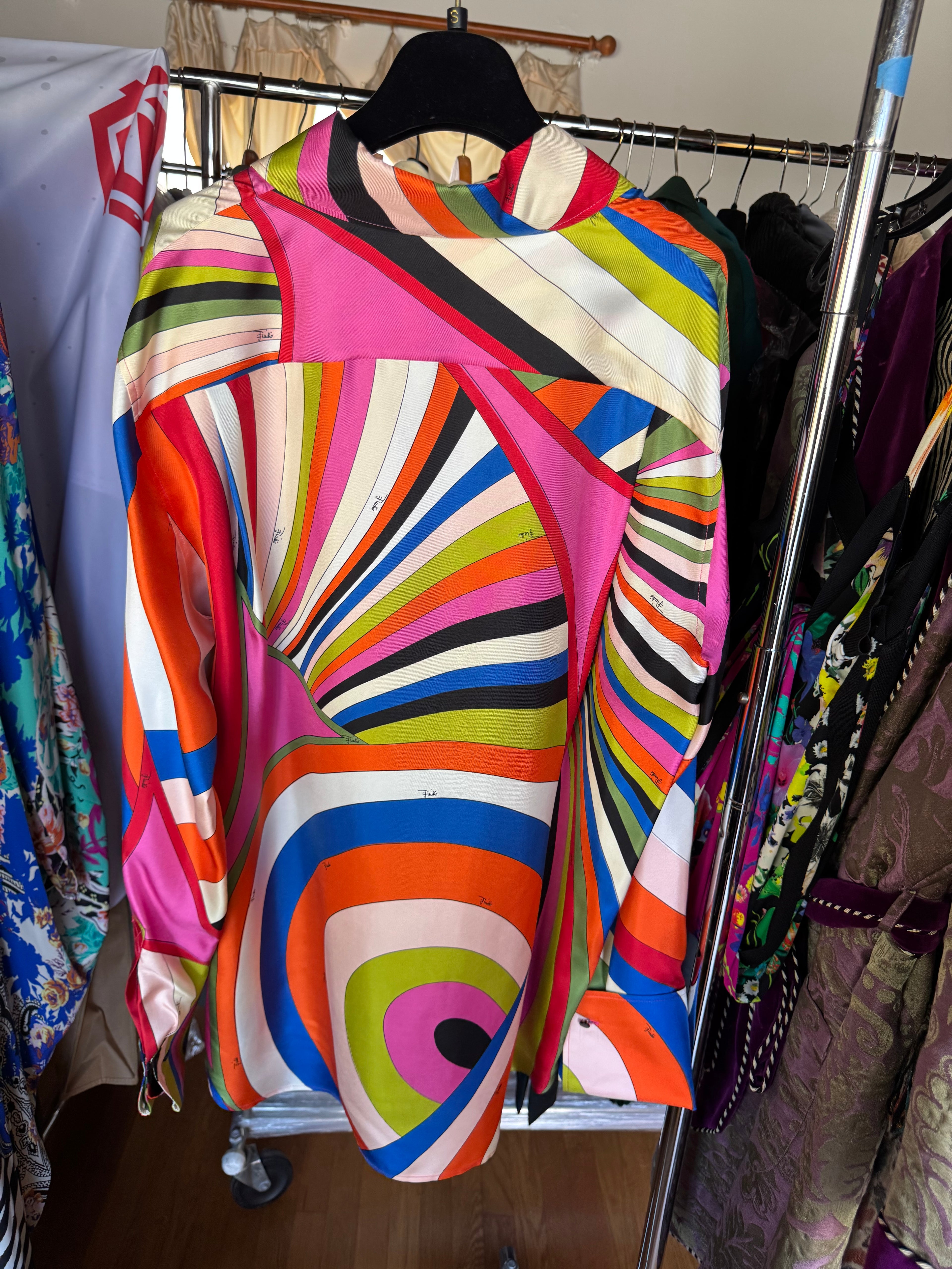 Emilio Pucci Silk Long Sleeve Button Up